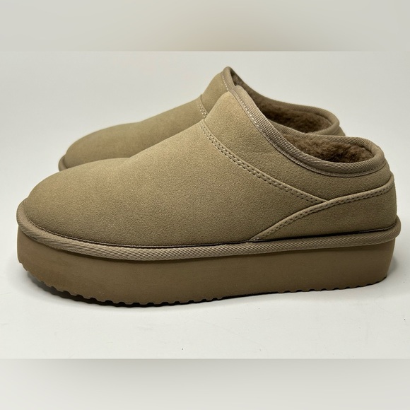 American Eagle Tan Platform Bootie Slipper Size 6 - Picture 1 of 11